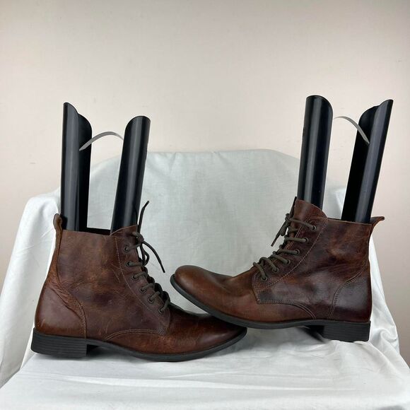Jeffrey Tyler Brown Leather Lace Up Boots Size 11 main image 4
